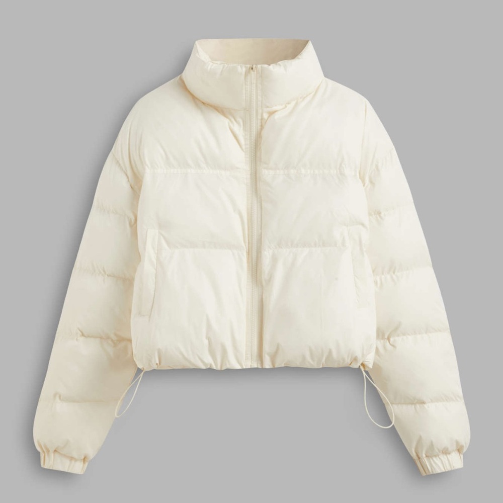 Cider NWT Beige Stand Collar Puffer Jacket Size Small